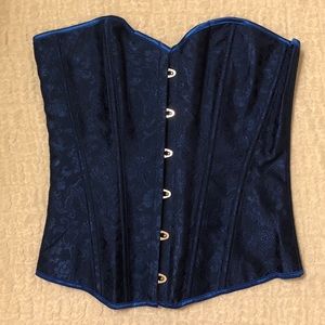 Royal blue lace up corset